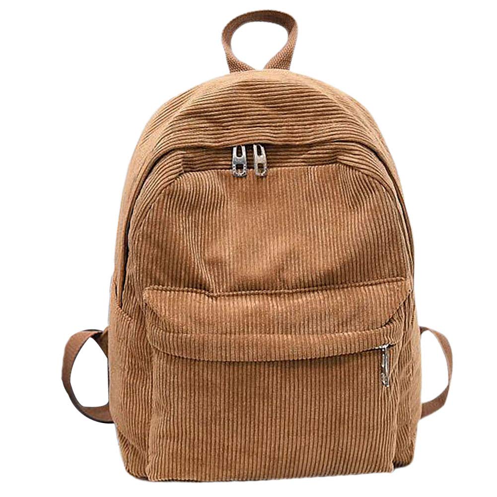 Cuteam Corduroy Backpack for Women - Large Capacity School Bag for Students & Travel