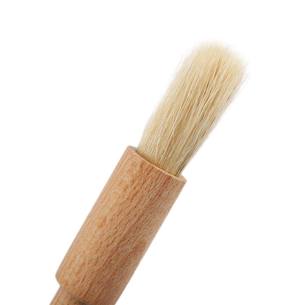 **Wooden BBQ Brush - Baking & Oil Brush for Grilling, Pastry & Kitchen - Turkey Baster & Barbecue Utensil with Round Handle - Perfect for BBQ, Baking & Cooking**
