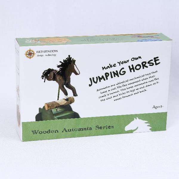 Automaton Horse Wooden Building Kit - DIY Mechanical Toy for Kids & Adults - STEM Educational Project for Home & Classroom Activities