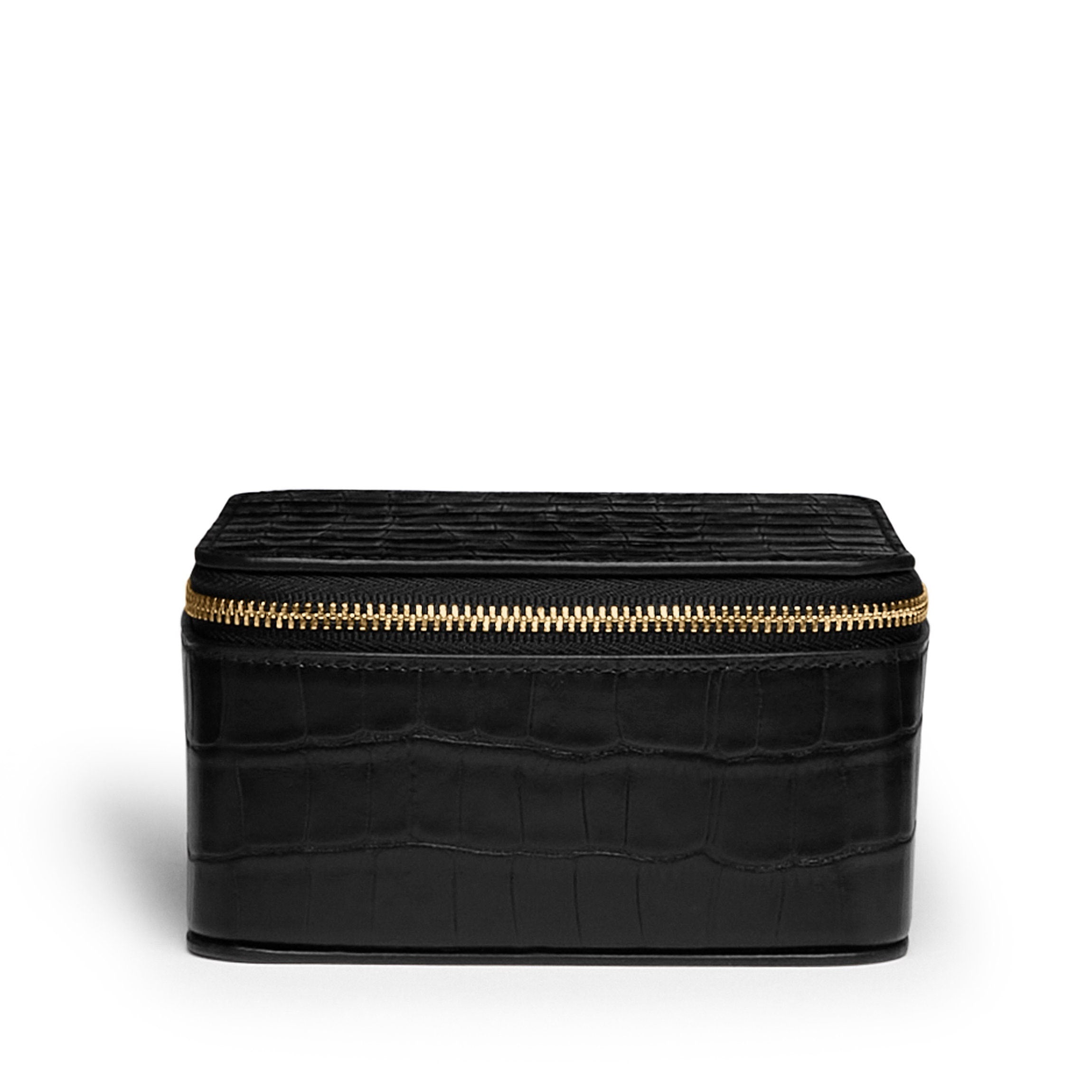 Black Crocodile Pattern Medium Jewelry Organizer - Perfect for Travel, Home & Office Storage | Necklace, Earring & Ring Holder