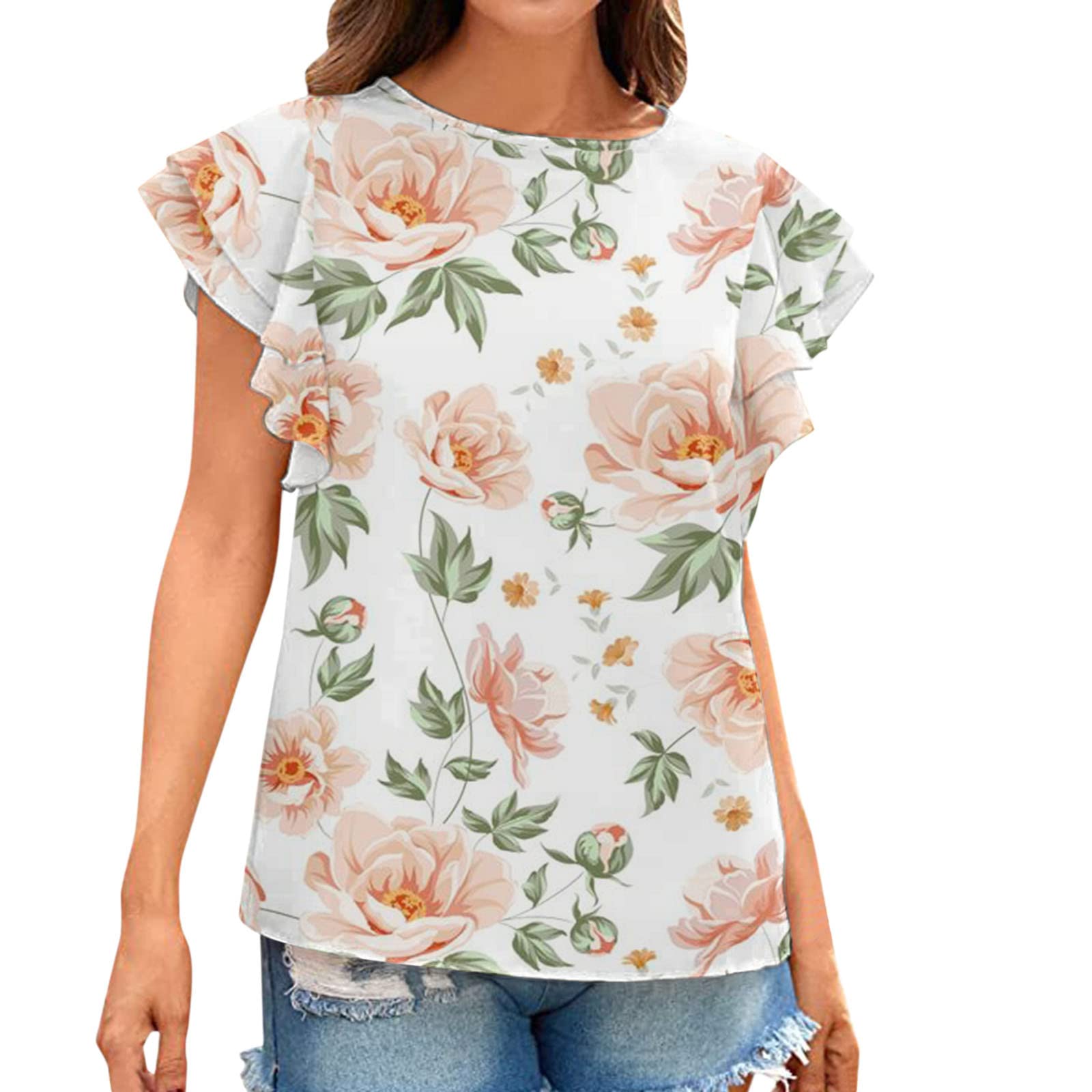 Women's Casual Cute Short Sleeve Blouse - Soft Loose Fit Basic T-Shirt for Summer | Perfect for Office, Date Night & Weekend Outings