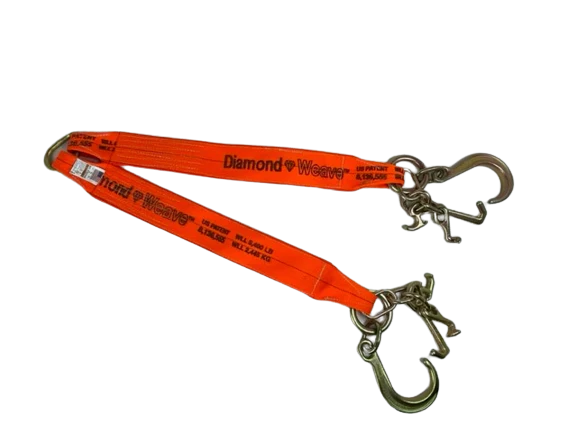 4 x 36V Diamond Weave Strap Bridle with 8 J-Hooks & Forged RTJ Frame Cluster Hooks - Heavy Duty Industrial Lifting & Rigging Equipment for Construction, Marine, and Oilfield Applications