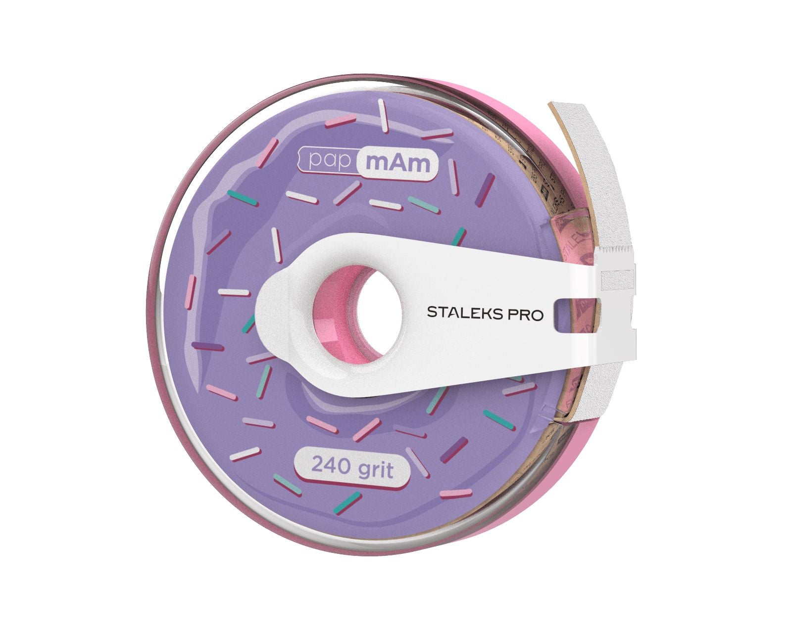 Staleks White Disposable Abrasive Tape 240 Grit in Plastic Case - Expert Nail Filing & Buffing for Salon & Home Manicures