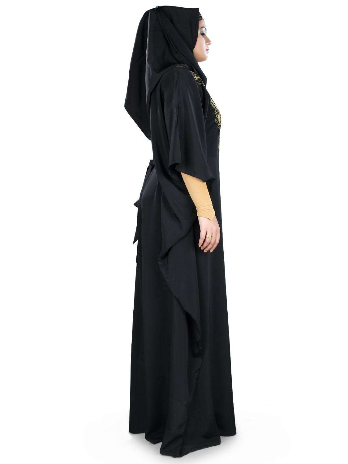 Elegant Iffah Kaftan Dress for Women - Flowy Long Sleeve Maxi Dress with Embroidery - Perfect for Beach, Vacation, and Summer Outfits