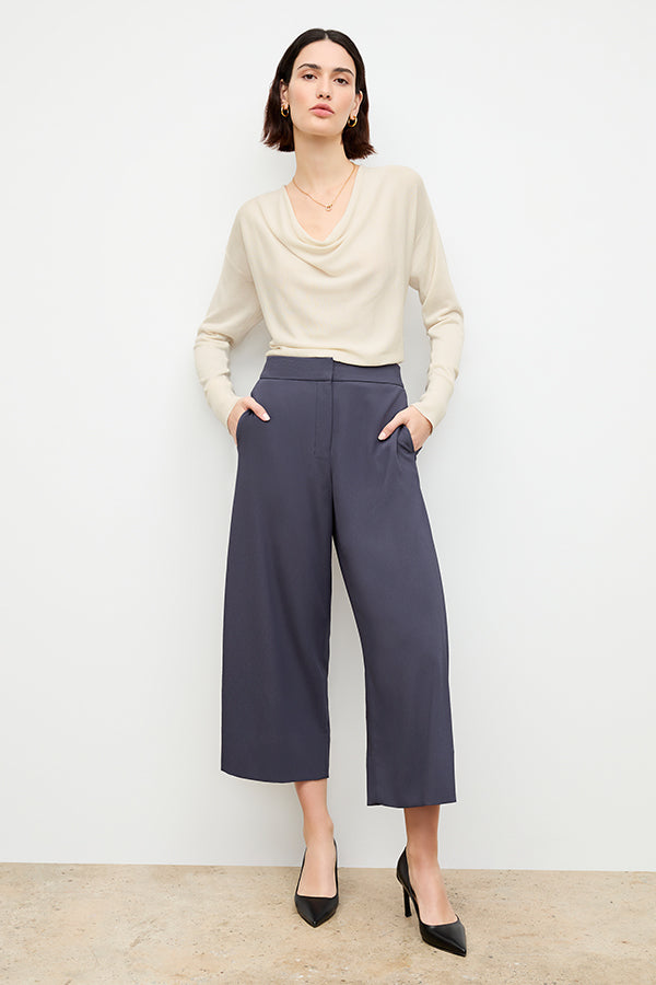Eco-Friendly Heavy Soft Wave Culottes in Caspian Blue | Sustainable Fashion for Casual Wear & Office Outfits