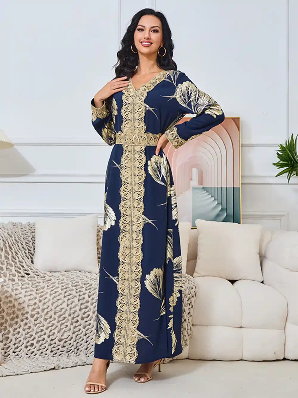 Elegant Eid Bronzing Caftan Dress #25260 - Perfect for Holiday Celebrations, Parties & Special Occasions