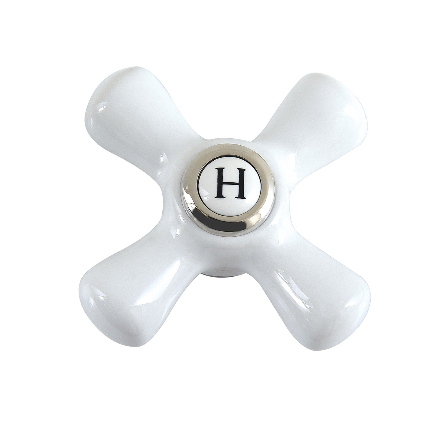 Vintage Aqua AECX6H Porcelain Cross Handle Faucet for Hot Water - Polished Nickel Finish - Perfect for Bathroom & Kitchen Sink Faucet Replacement