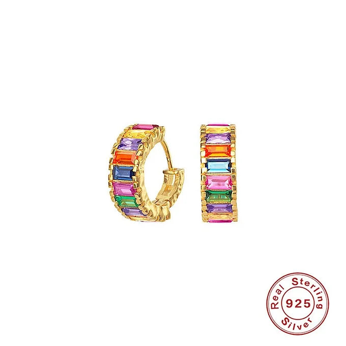 CZ Huggies Hoop Earrings - 14K Gold Plated Twist Design Eternity Hoops for Women | Perfect for Everyday Wear, Date Nights & Special Occasions | HC003