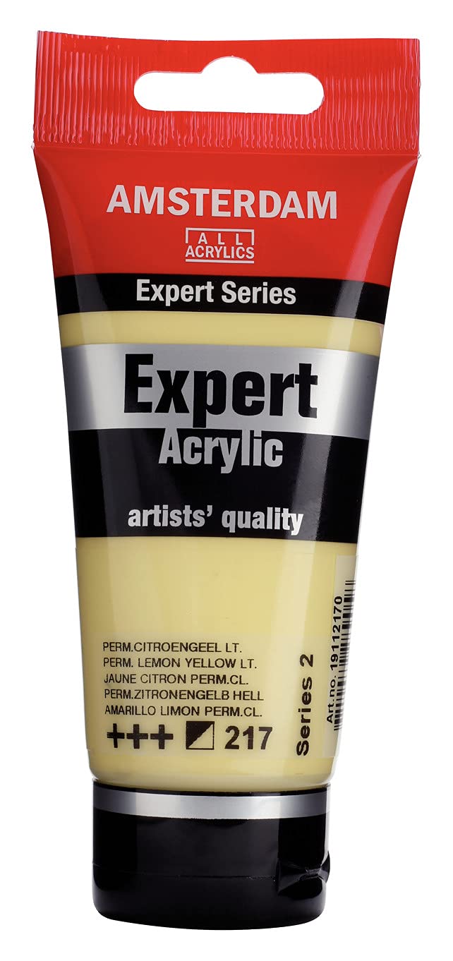 Amsterdam Expert Series 75ml Acrylic Paint Tube - Permanent Lemon Yellow Light 217 (19112170) for Canvas Painting, DIY Crafts & Art Projects