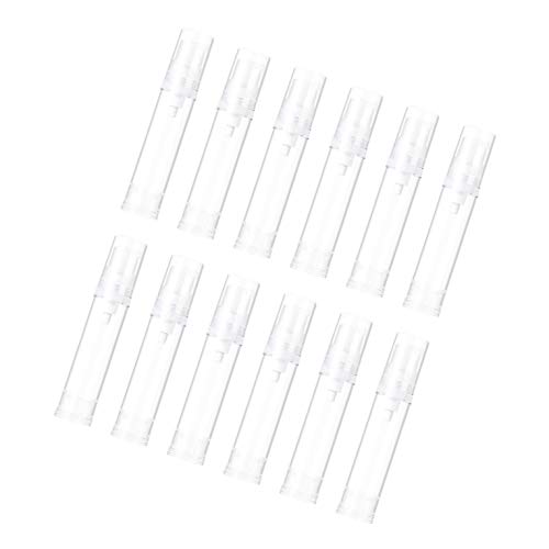 FOMIYES 12pcs Mini Empty Spray Bottles 10ML - Clear Refillable Travel Toiletries Containers for Shampoo, Lotion, Conditioner & Cream | Portable Cosmetic Bottles for Airplane, Gym, Camping & Vacation Essentials
