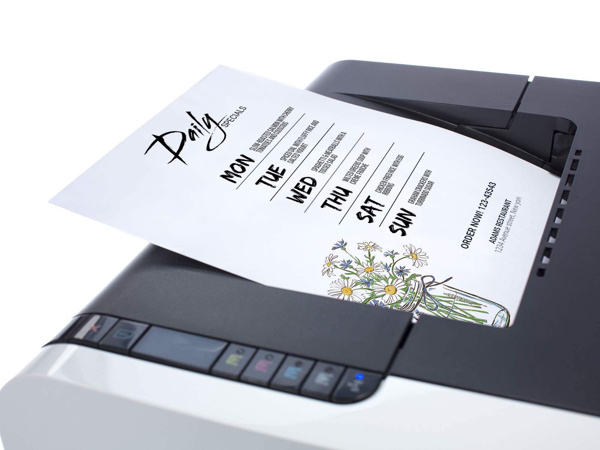 Premium Mason Daisies Letterhead Stationery Paper - 8.5