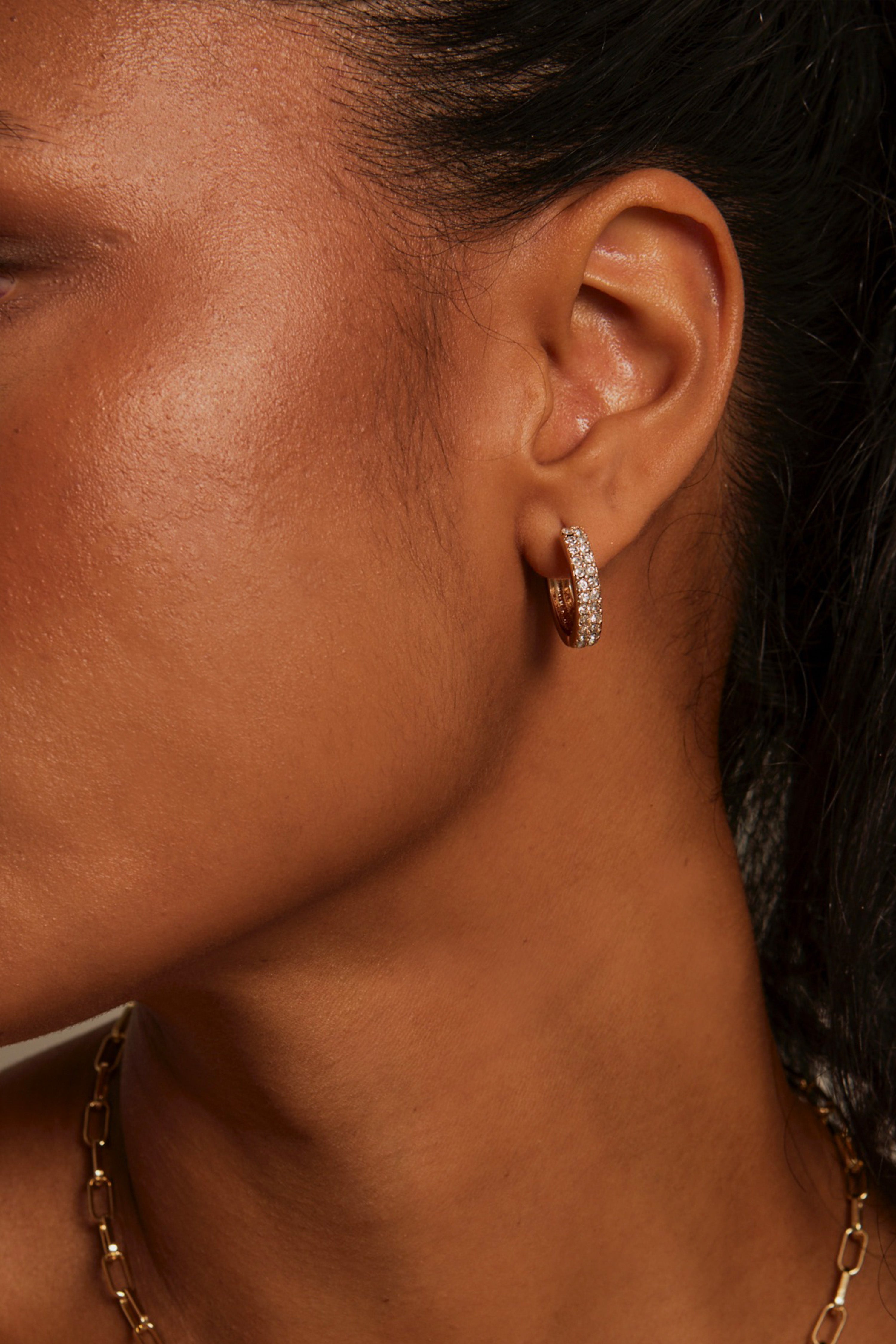 14K Gold Hoop Earrings for Women - Medium Size Diamond Cut Dangle Earrings | Perfect for Parties, Weddings & Everyday Wear