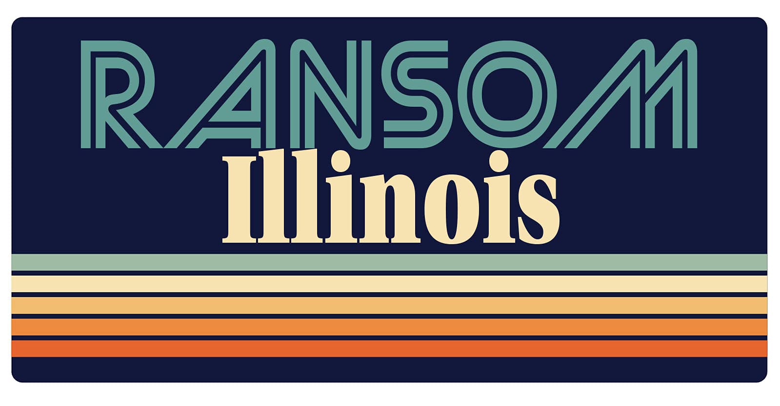 Vintage Ransom Illinois 5 x 2.5-Inch Retro Fridge Magnet - Decorative Souvenir for Refrigerators, Lockers & Metal Surfaces - Perfect for Home, Office & Travel Memories