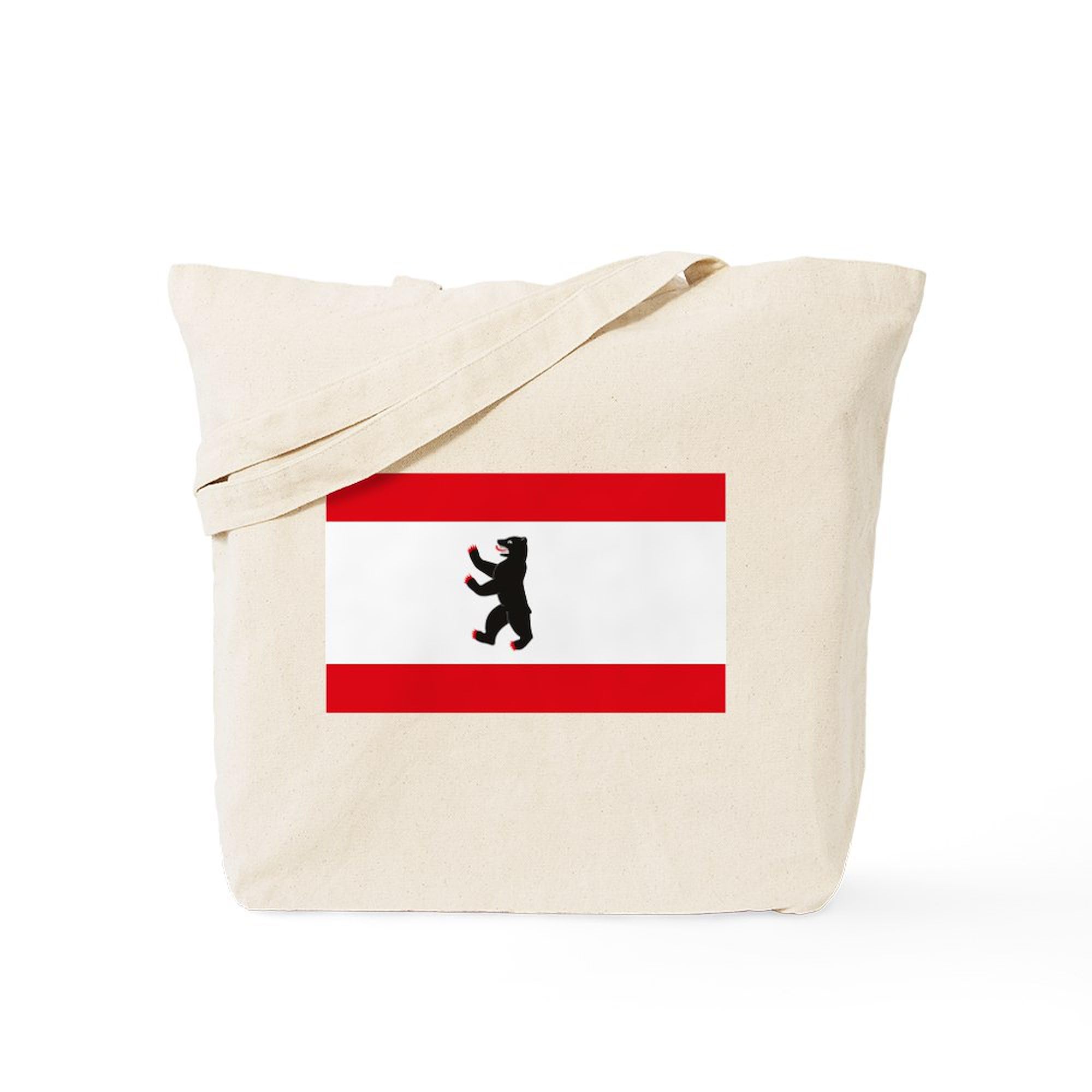 Berlin Flag Tote Bag - Natural Canvas Reusable Shopping Bag for Groceries, Beach & Travel | Eco-Friendly Cotton Tote with German Design
