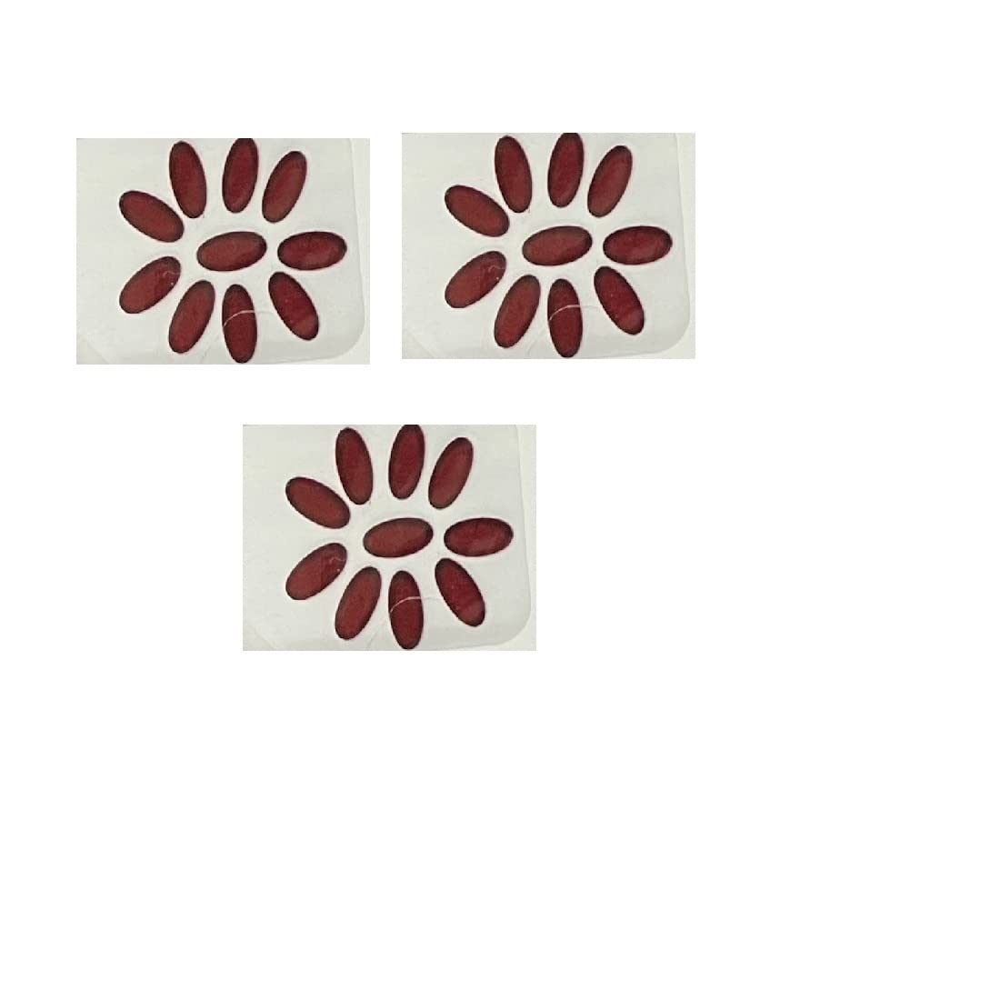 Traditional Maroon Bindi Stickers for Women & Girls – Pack of 3 Oval Forehead Decals | Skin-Friendly Adhesive | Perfect for Weddings, Festivals & Cultural Events