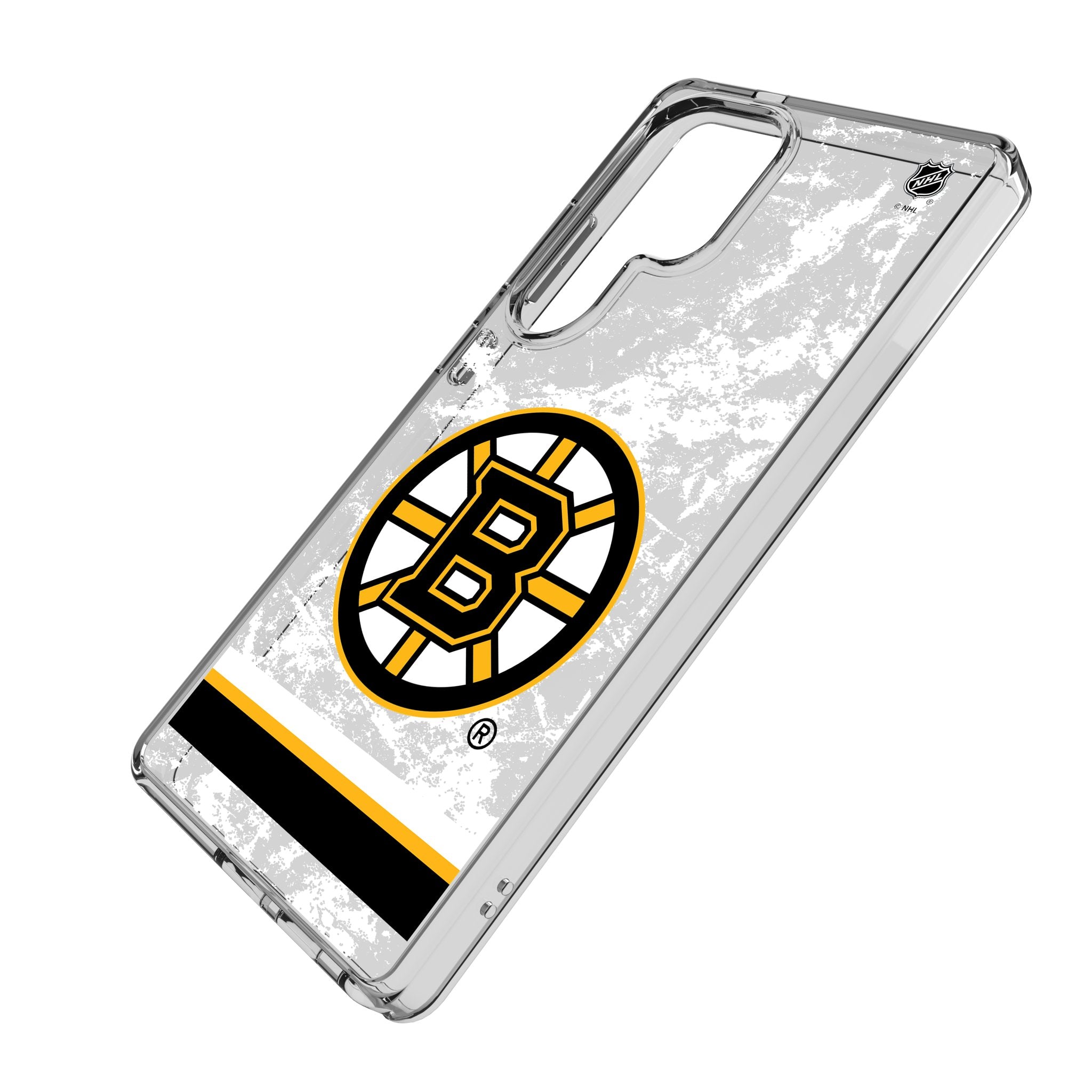 Boston Bruins Ice Stripe Clear Protective Phone Case for Samsung Galaxy S21/S22/S23 - Durable Slim Design for Hockey Fans & Game Day Support