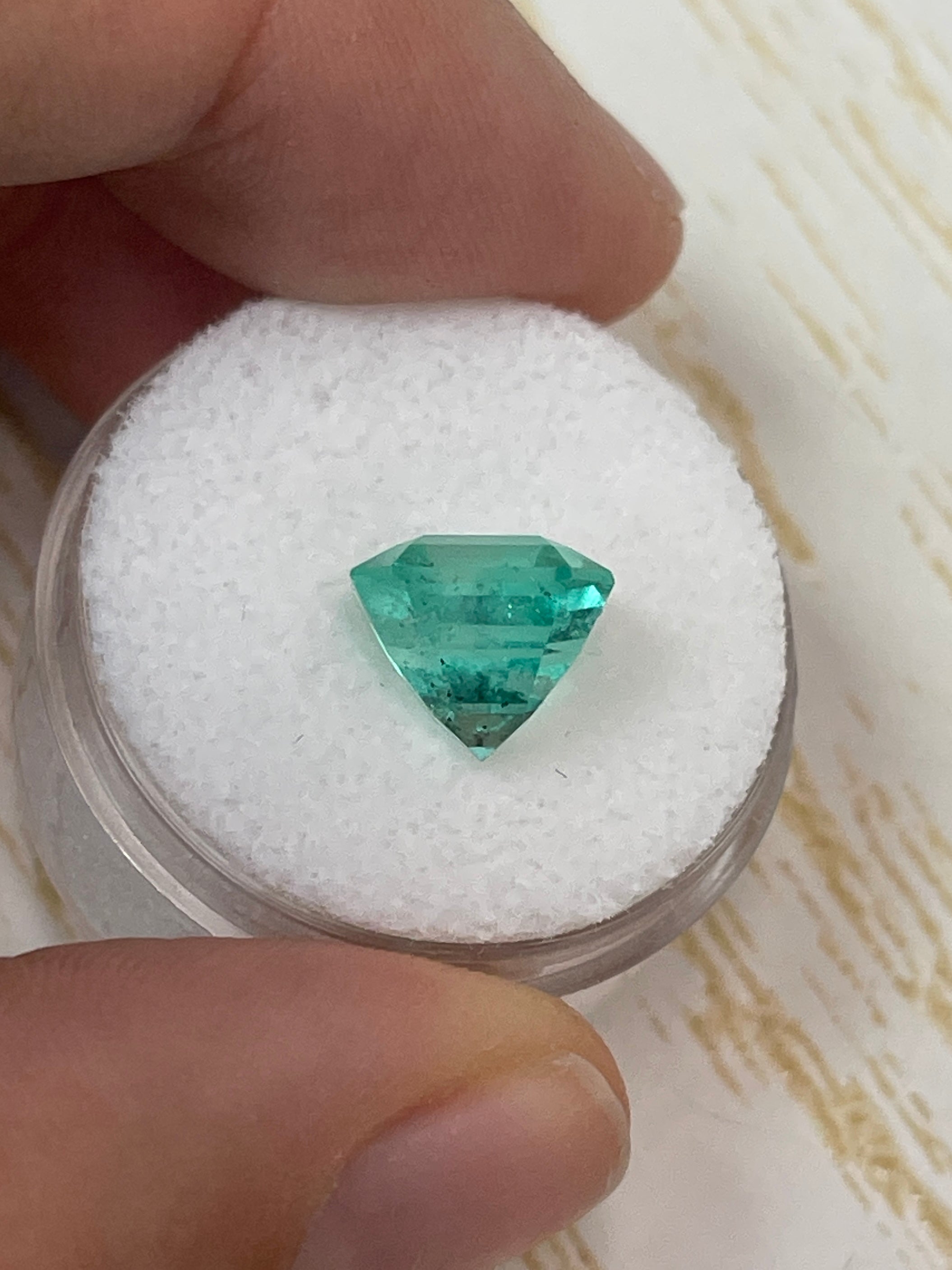 4.69 Carat 10x10mm Natural Colombian Loose Emerald Gemstone - Asscher Cut with Clipped Corners for Jewelry Making, Engagement Rings & Luxury Gifts