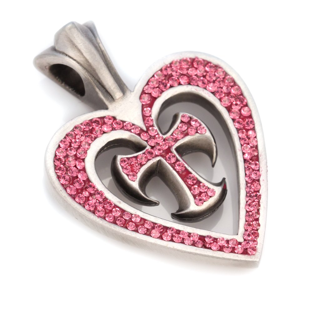 BICO Augusta Crystal Cross Heart Pendant for Women - Elegant Gift for Her