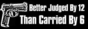 Better Judged By 12 Than Carried By 6 - 3x9 Inch Magnetic Gun Decal for Cars, Trucks & Firearms - Perfect for Shooting Ranges, Hunting Trips & 2A Supporters