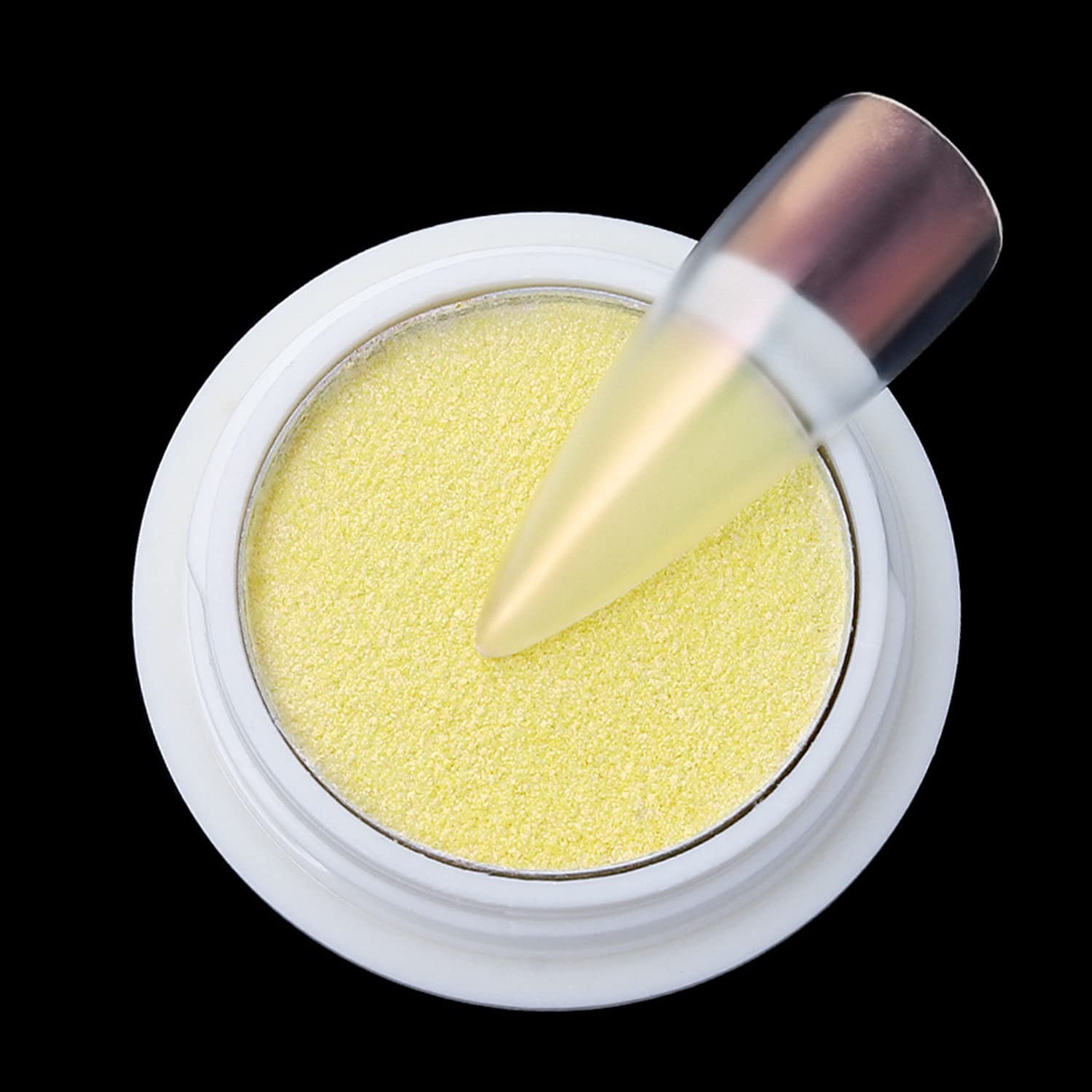 1 Pcs Mermaid Chrome Nail Powder - Holographic Iridescent Unicorn Glitter, Solid Laser Aurora Fairy Dust & Neon Pearl Pigment for DIY Nail Art | Perfect for Manicures, Pedicures & Nail Decoration (Yellow JH-08)