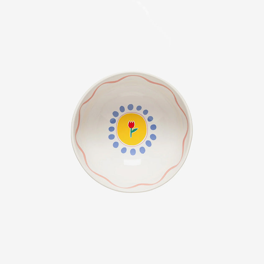 Costa Nova Summer Bliss Soup and Cereal Bowl | Tulip Design Ceramic Bowl for Soup, Cereal, Salad | Perfect for Dining, Kitchen, and Home Decor