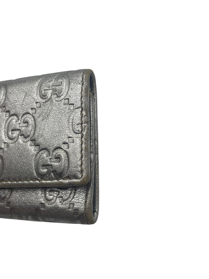 Authentic Guccissima Metallic Bow Key Holder - Luxury Leather Keychain for Women | Perfect for Home, Office & Travel Organization