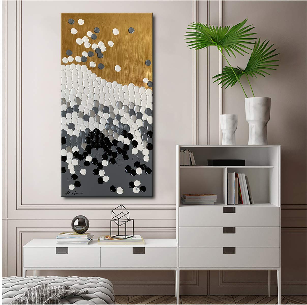 Hand Painted Textured Canvas Abstract Wall Art - Modern Contemporary Framed Painting for Living Room Decor | Perfect for Home, Office & Gift Giving
