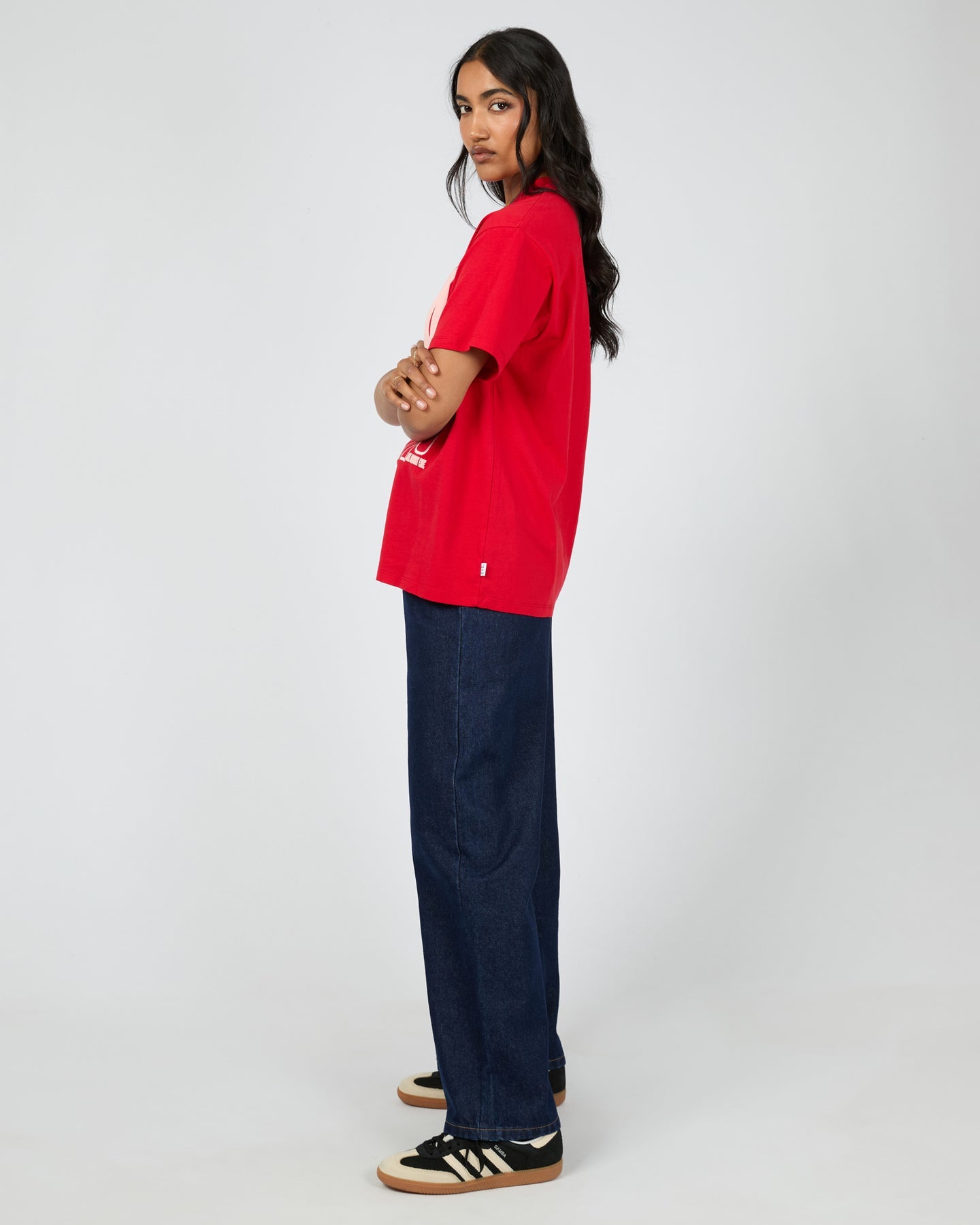 All About Eve Ciao Ciao Relaxed T-Shirt - Soft Red Cotton Tee for Women | Casual Wear, Lounge, Everyday Outfits