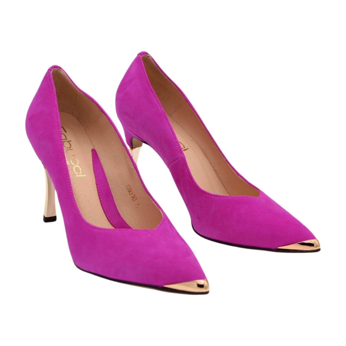 FABUCCI Women's Magenta Pink Stiletto Heels with Gold Tip - Elegant High Heel Shoes for Parties, Weddings & Special Occasions