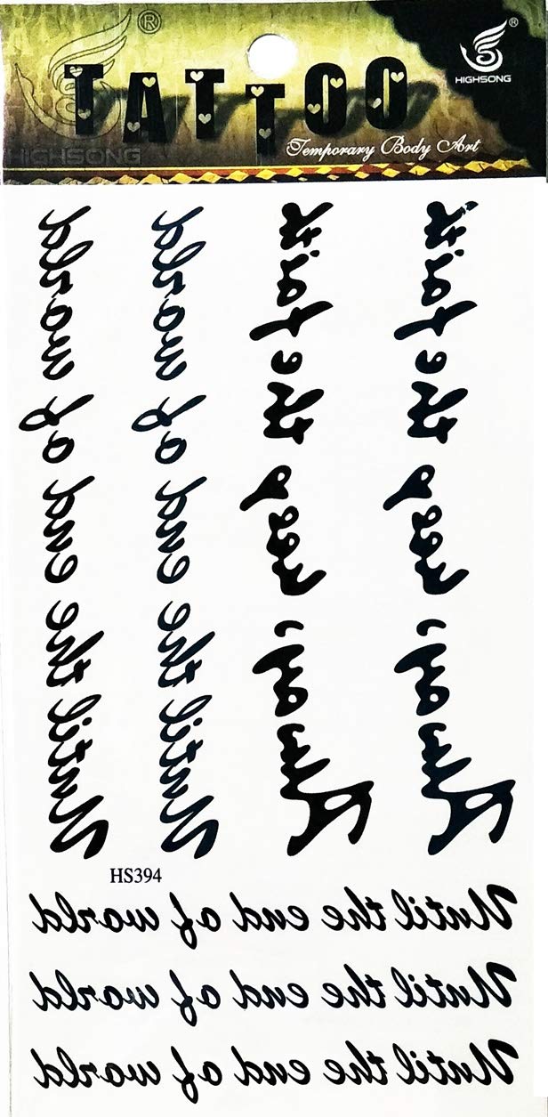 Waterproof Temporary Tattoos - 2 Sheets Mixed Letter Designs for Men, Women & Teens - Perfect for Parties & Events