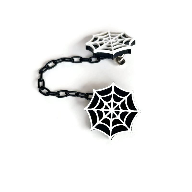 Spiderweb Sweater Clips - Halloween Cardigan Clips for Spooky Season Outfits