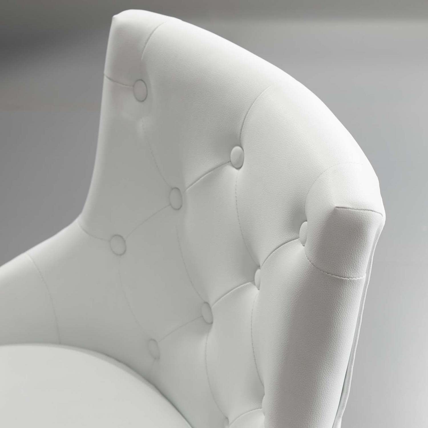 Modway Regent Tufted Button Faux Leather Swivel Office Chair with Nailhead Trim - White Ergonomic Desk Chair for Home Office, Gaming & Conference Room