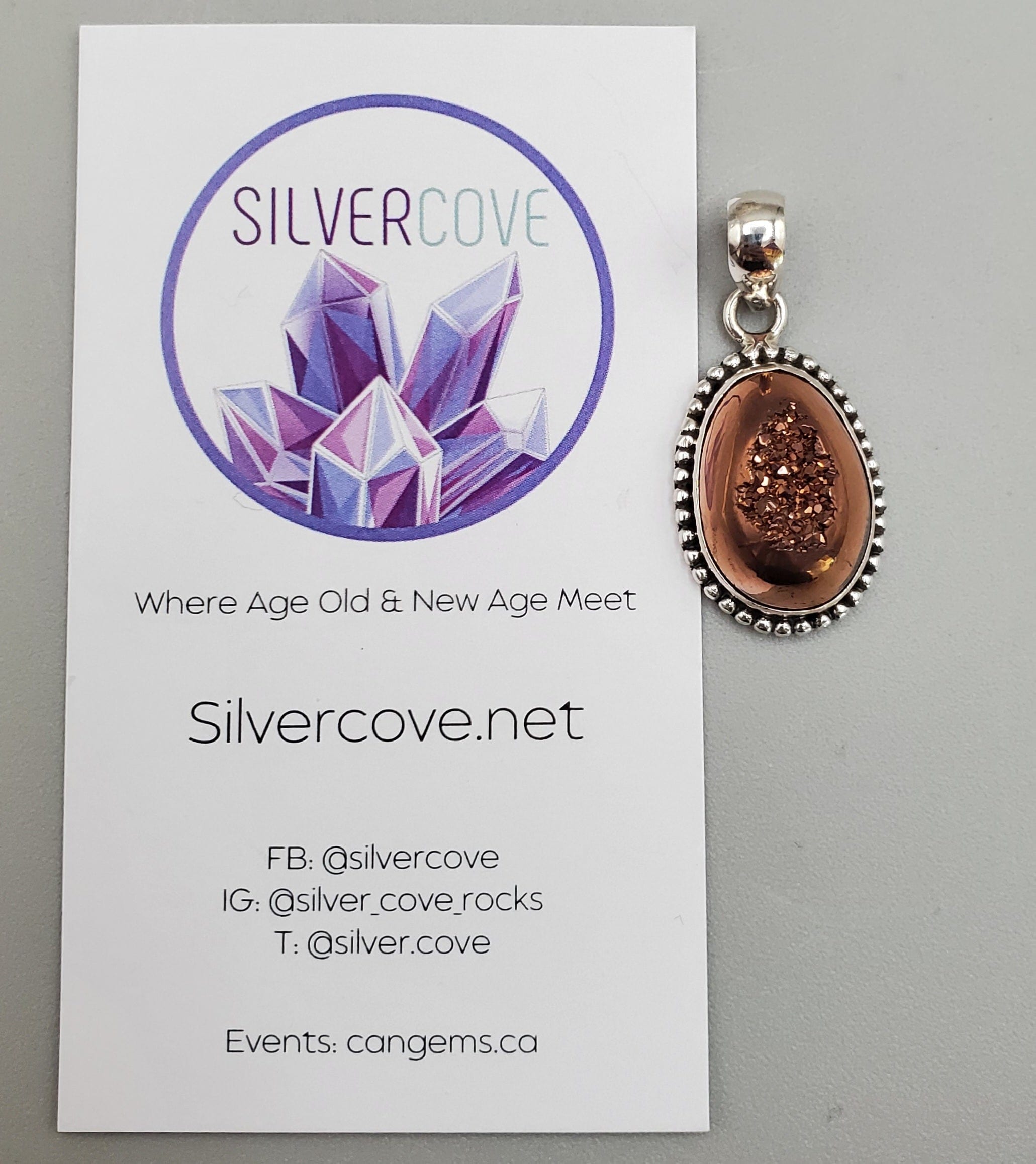 Aura Druzy Pendant Necklace - Natural Stone Crystal Jewelry for Women - Perfect for Boho Chic Style & Everyday Wear