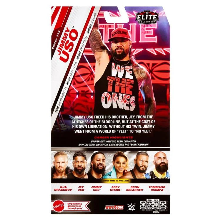 Jimmy Uso WWE Elite Collection Series 114 Wrestling Action Figure - Authentic Collectible for WWE Fans & Display Decor