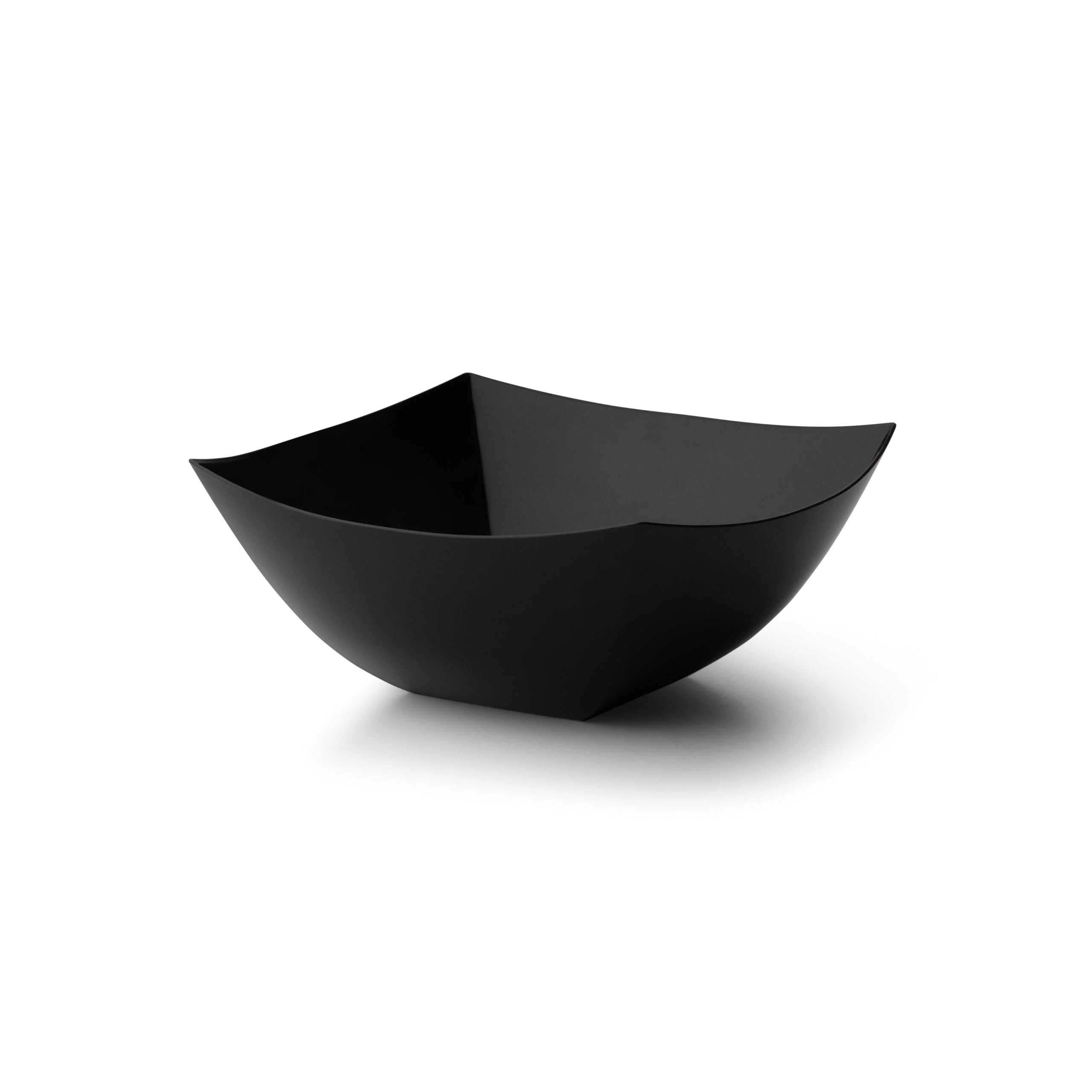 Square Black Serving Bowls - Set of 4 - Modern Dinnerware for Salads, Pasta, Snacks & Entertaining - Dishwasher Safe Kitchen Essentials