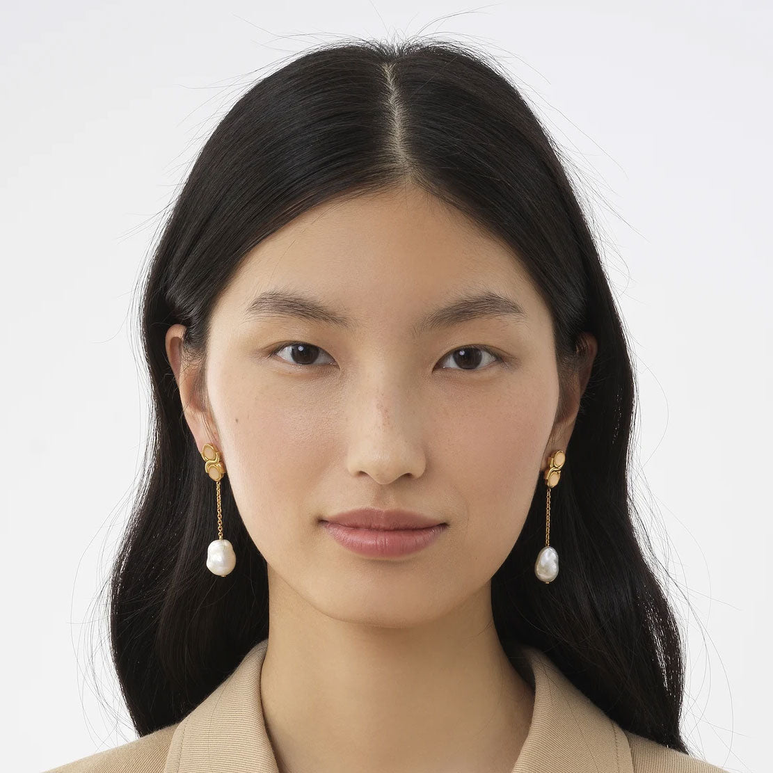 Marcie Quartz Earrings in Gold - Elegant Dangle Earrings for Women, Perfect for Parties, Weddings & Everyday Wear