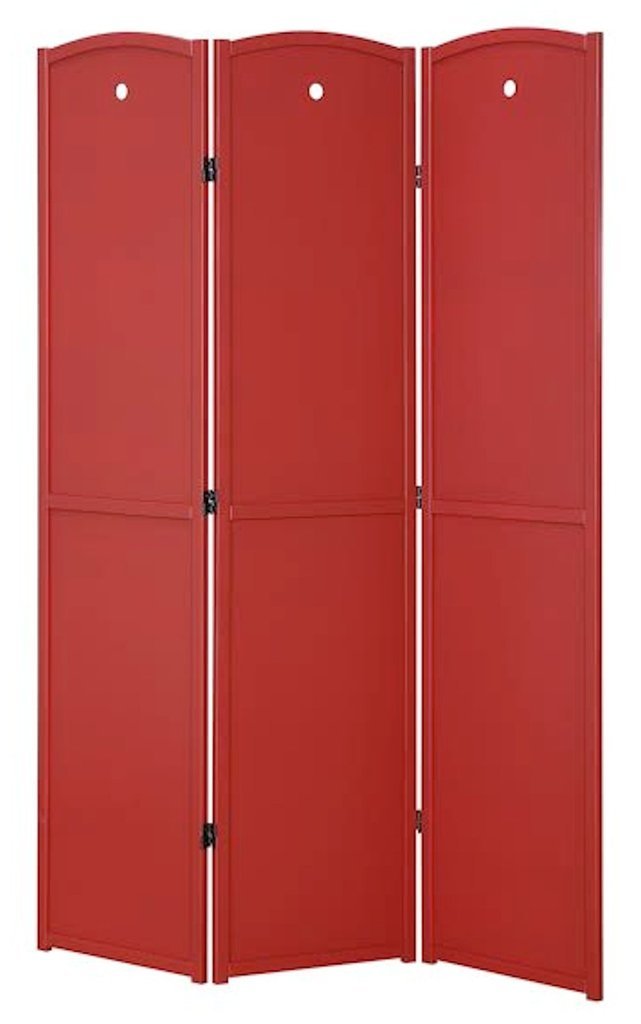 Legacy Decor 3-Panel Wooden Room Divider Privacy Screen - Red Classroom Partition for Kids | Perfect for Daycares, Playrooms & Home Learning Spaces