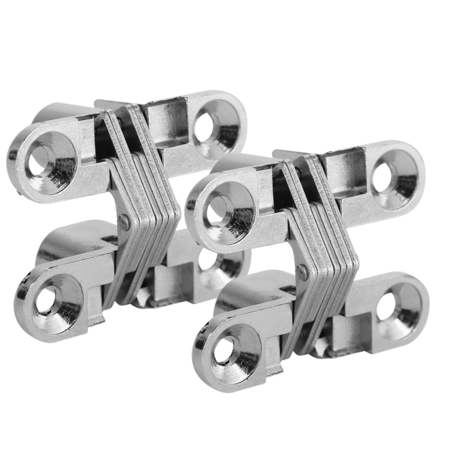 2PCS 180 Degree Hidden Hinges - Zinc Alloy Invisible Concealed Cross Door Hinges for Cabinets & Furniture - Easy Installation Cabinet Hardware Kit (XS) | Perfect for Kitchen Cabinets, Wardrobes, and DIY Furniture Projects