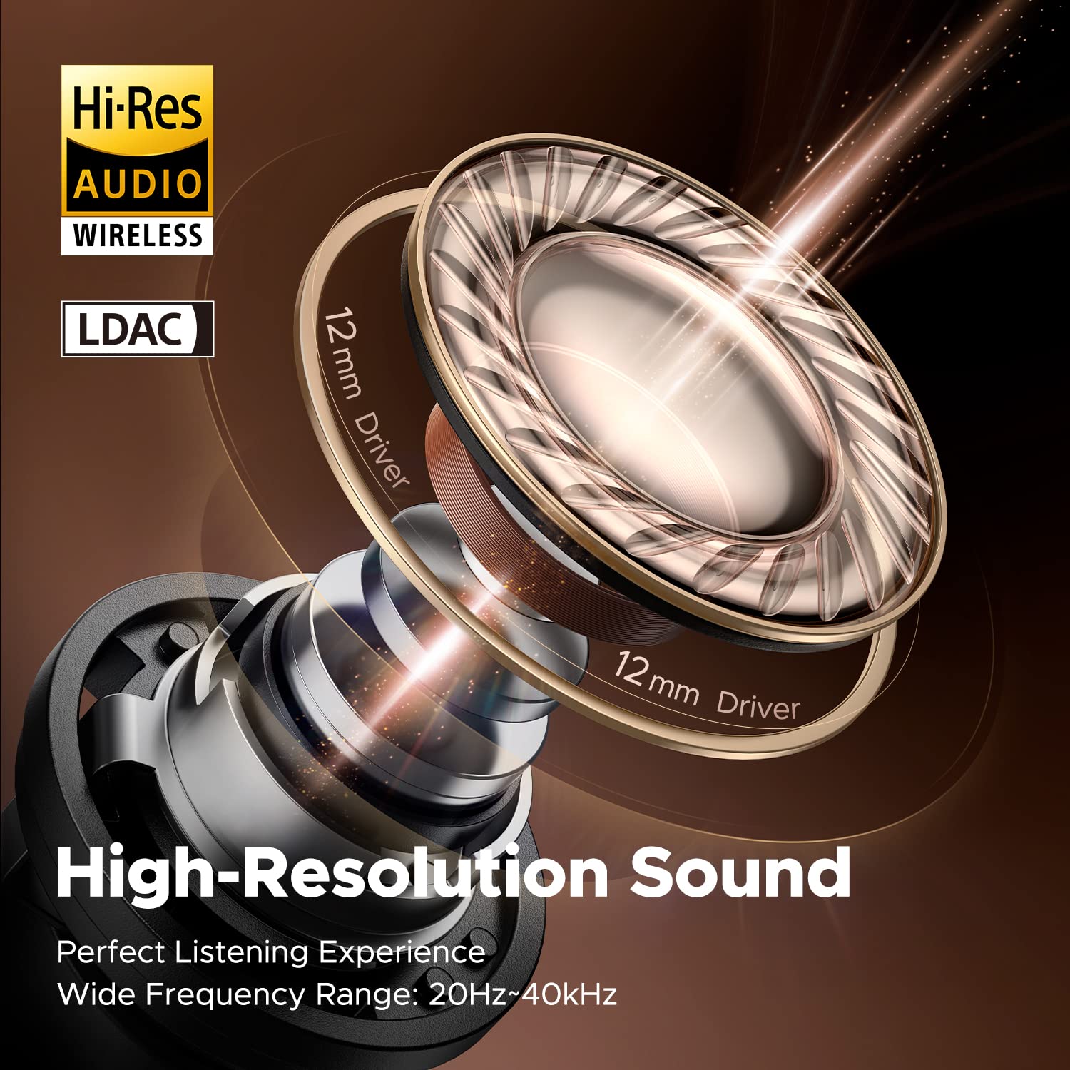 SoundPEATS Capsule3 Pro Wireless Earbuds Bluetooth 5.3 with LDAC, Hi-Res Audio & Hybrid ANC, 6-Mic Clear Calls, 52H Playtime - Perfect for Gym, Commuting & Travel