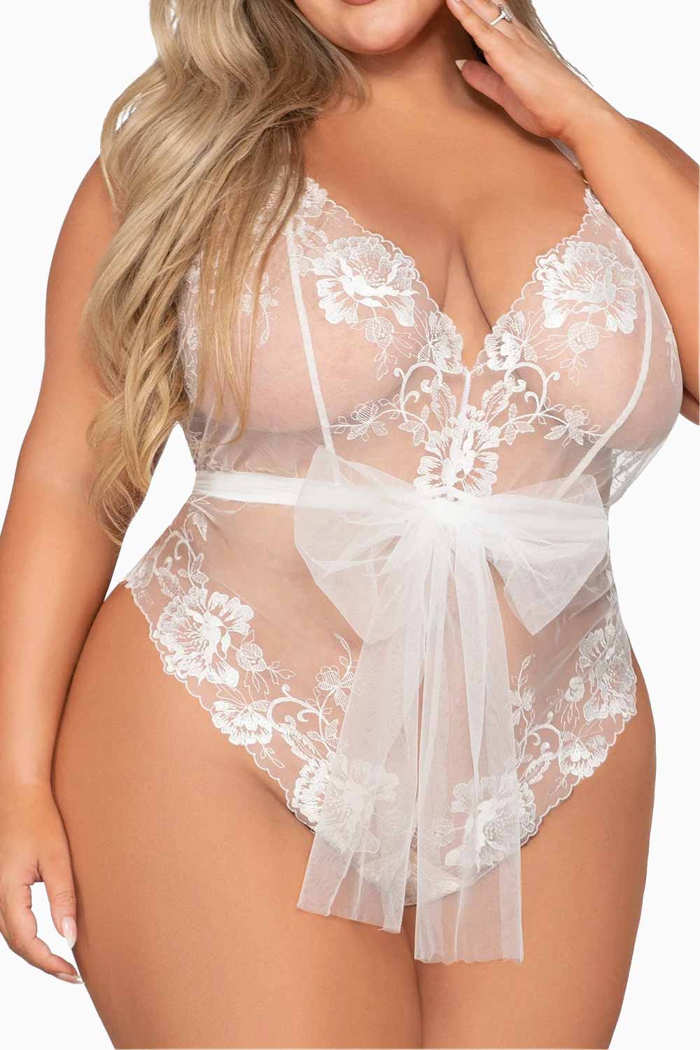 ENCANTADOR | Sexy Open Front Babydoll Lingerie with Ribbon - Perfect for Valentine's Day, Anniversary Gifts & Romantic Nights