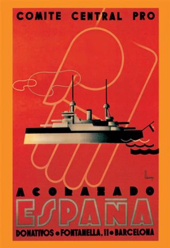 Peel & Stick Wall Decal - Central Committee Pro, Battleship España (12x18 Inch) - Easy DIY Home Decor for Living Room, Bedroom & Office