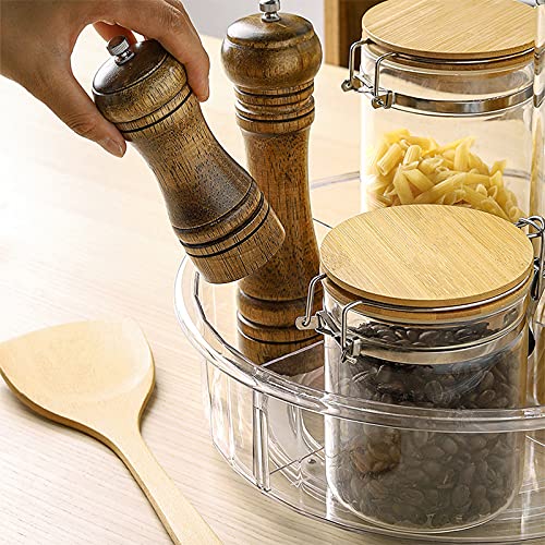 VALINK 360° Rotating Turntable Organizer - Clear Spice Rack for Kitchen, Bathroom & Vanity | Detachable Storage Shelf for Condiment Bottles, Cosmetics & Toiletries | Perfect for Pantry, Countertop & Cabinet Organization