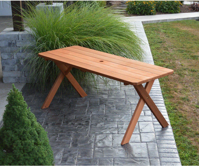 Regallion Crossleg Outdoor Cedar Wood Patio Table - Durable & Weather-Resistant for Garden, Deck, and Backyard Dining