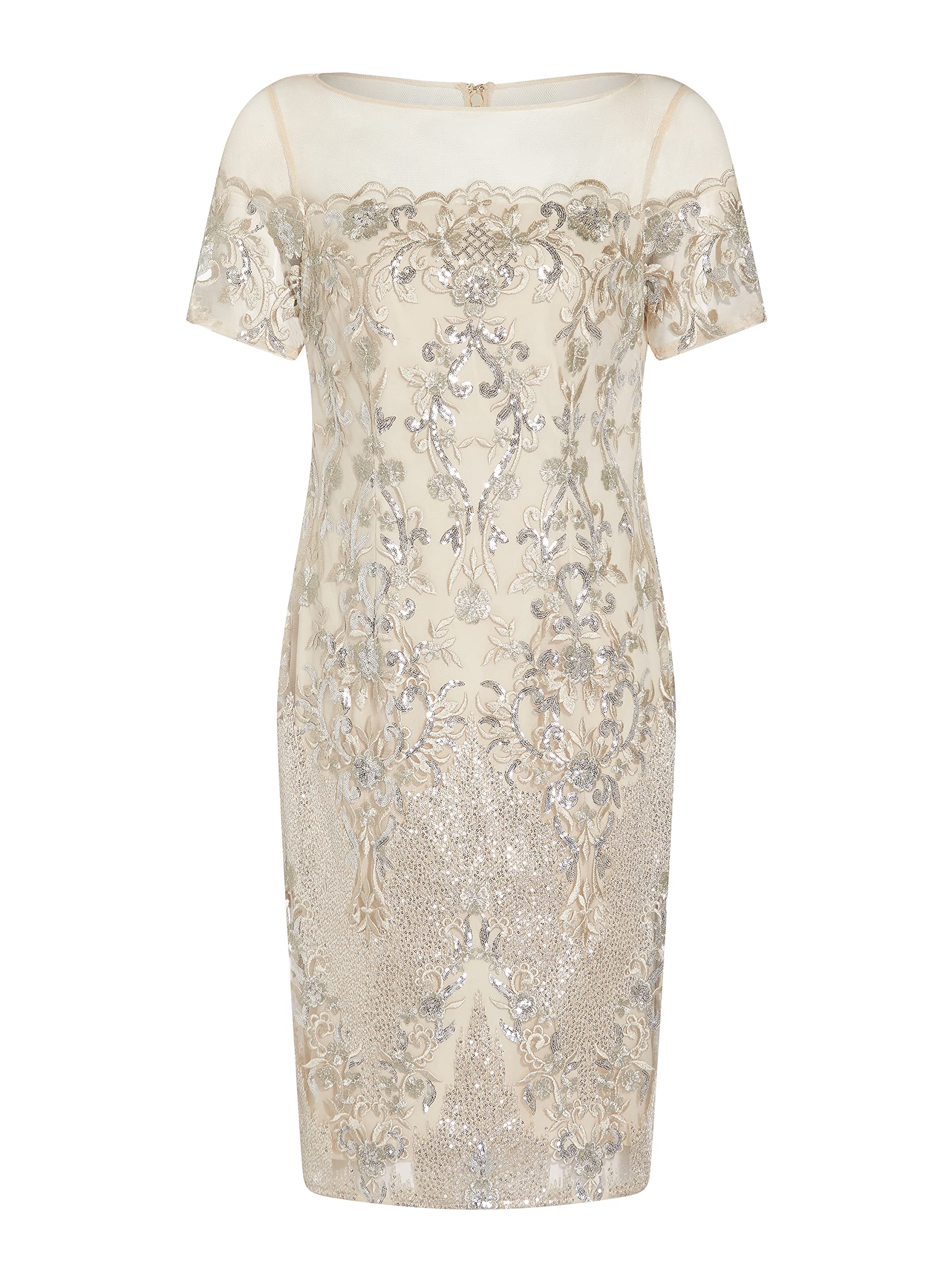 Adrianna Papell Women's Sequin Embroidery Sheath Dress - Elegant Formal Gown for Evening Parties, Weddings & Special Occasions