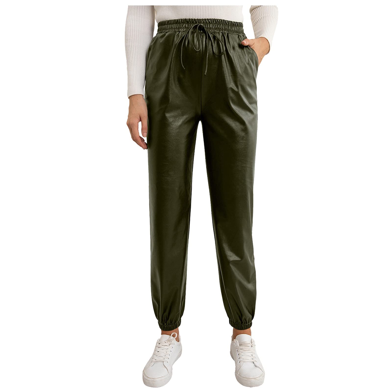 FUNEY Faux Leather Leggings for Women - Tummy Control & Butt Lifting - Gym & Night Out