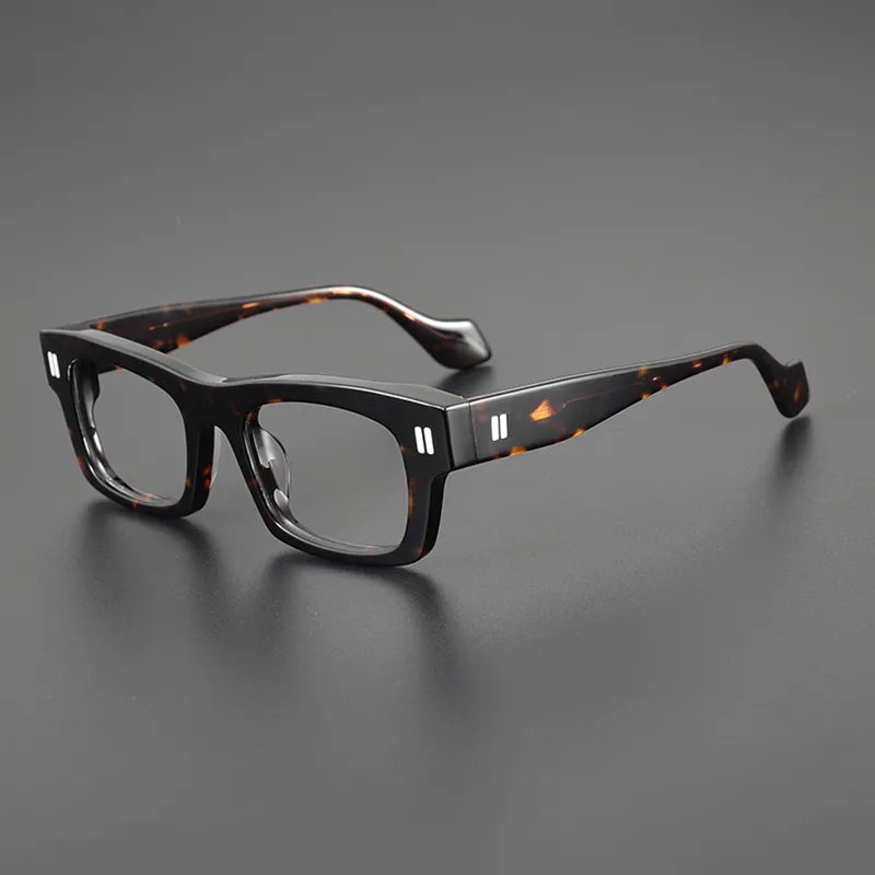 Stylish Black Unisex Square Acetate Eyeglasses Frame L2037 - Trendy Full Rim Glasses for Men & Women, Perfect for Reading, Work, and Fashion Accessories