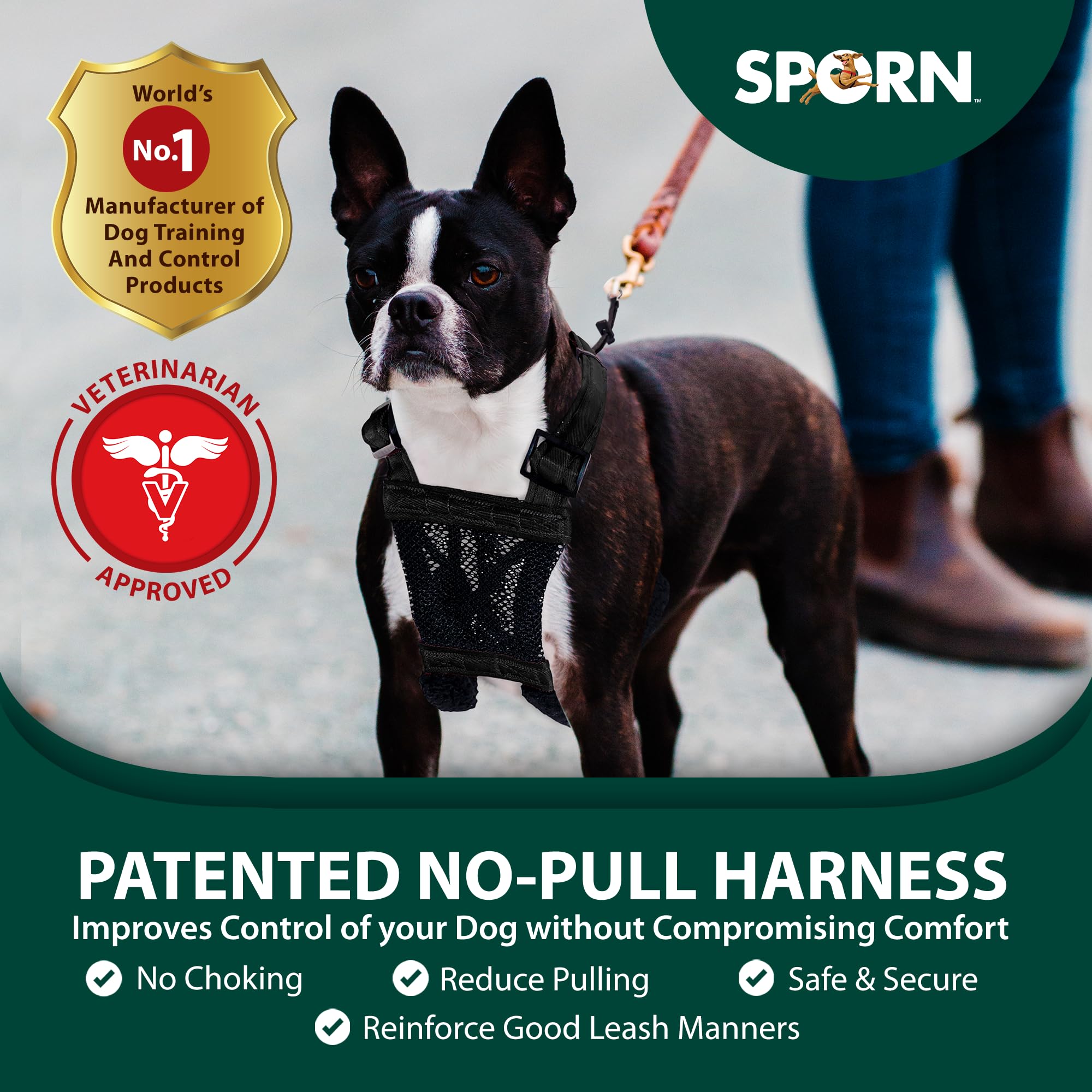 No Pull Dog Harness for Small Breeds - Breathable Black Mesh & Durable Nylon Anti Pull Harness - Comfortable & Easy to Use Pet Body Harness - Perfect for Walking, Training & Outdoor Adventures