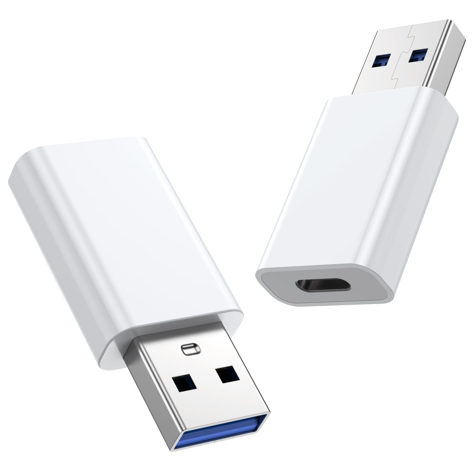 2-Pack USB to USB-C Adapter | USB-C Female to USB Male OTG Converter | Compatible with iPhone 15/14/13 Pro Max, iPad Air 5/Mini 6, Apple Watch Ultra, AirPods & Samsung Devices | Fast Charging for Home, Car & Travel