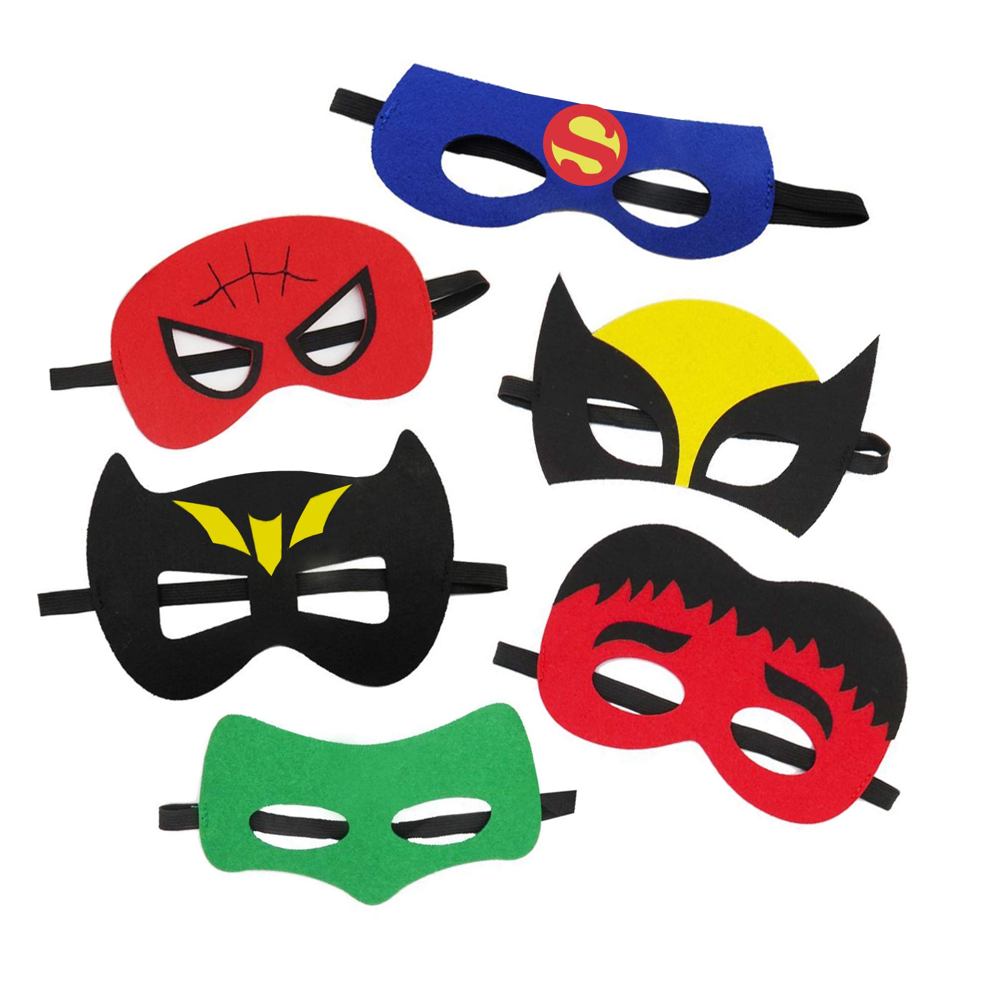 TEEHOME 33-Pack Superhero Masks for Kids - Felt & Elastic Party Favors, 33 Unique Hero Designs for Birthday Parties, Halloween & Dress-Up Play | Perfect for Superhero-Themed Events, Costume Parties & Pretend Play