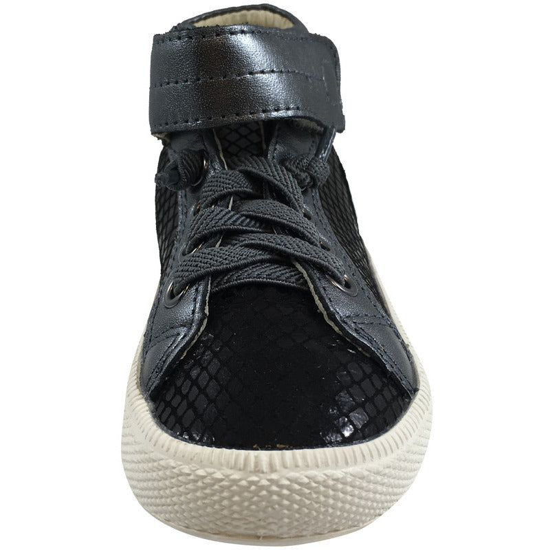 Old Soles Boys & Girls Plush Lace-Up High Top Sneakers - Black Snake Print - Comfortable Kids Shoes for School, Play & Everyday Wear